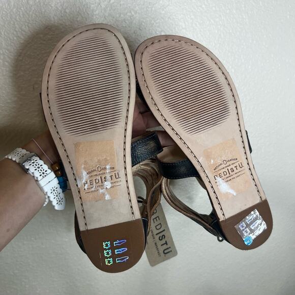 BED|STÜ Artemis Sandals Womens 7.5 Black Strappy Leather Gladiator Buckle NEW - Picture 5 of 6